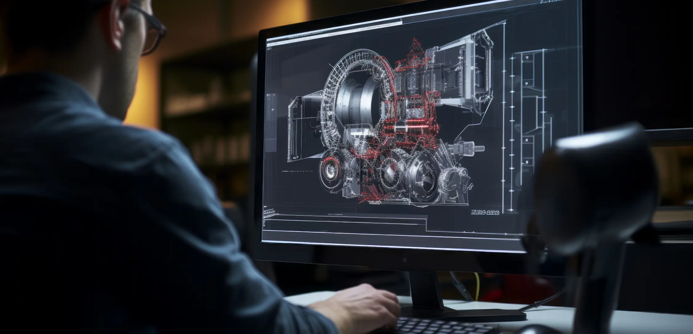CAD design on screen