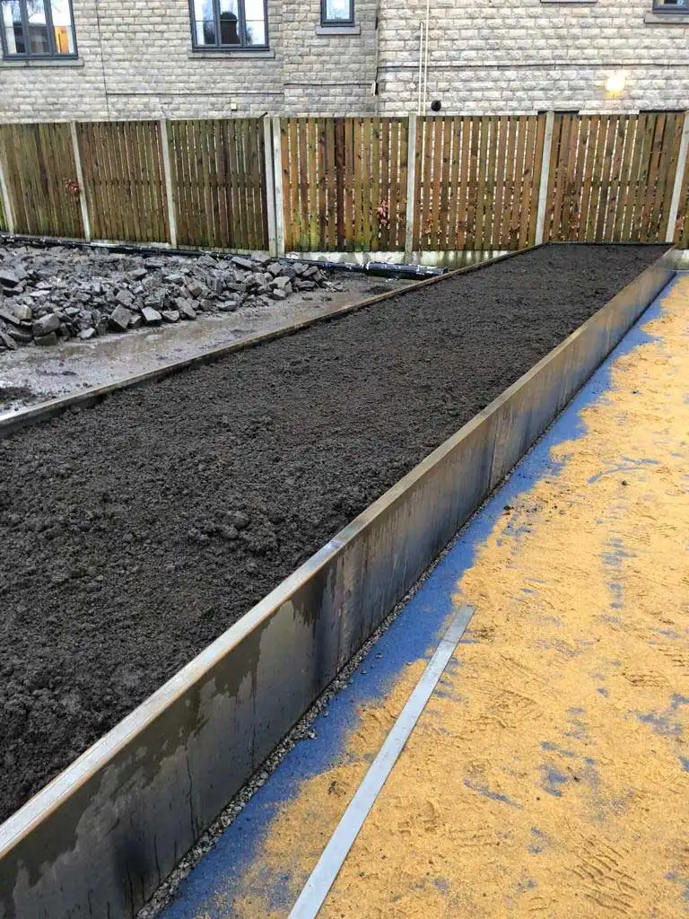 Planters being installed