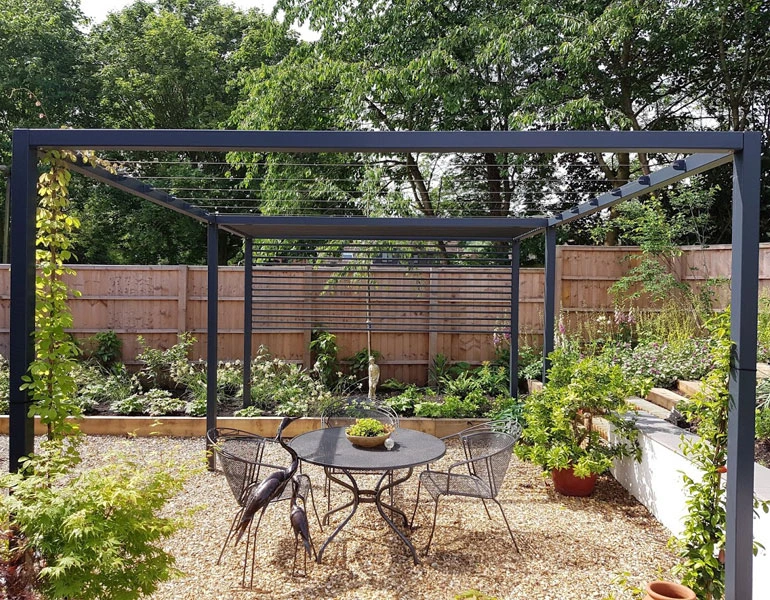 Pergola in garden