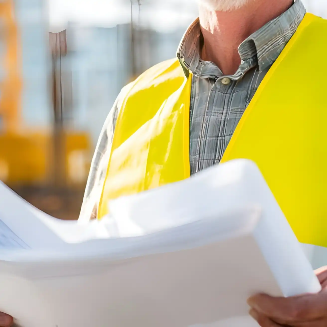 Drawing of site and worker