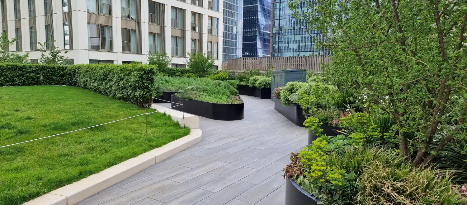 Planters outside corporate building